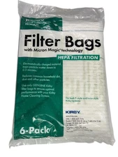 Kirby Filter Bags HEPA FILTER Vacuum Bags - Pack of 6 - FITS (F & TWIST) MODELS