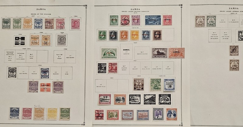 MD SAMOA collection on SCOTT pages from International Stamp Album
