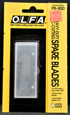 OLFA PB 800 / PB800 Model 50024 Blades 3 Count Carbon Steel Cutter Replacement