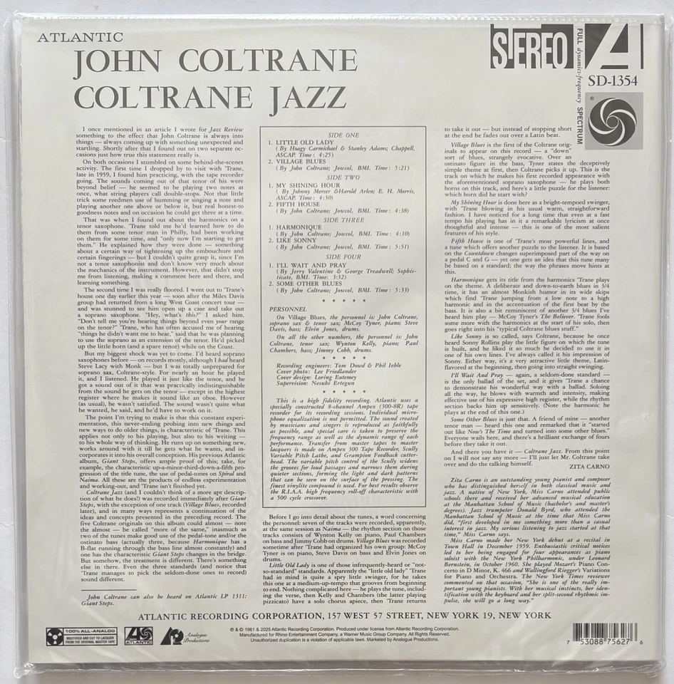 Analogue Productions John Coltrane Coltrane Jazz Vinyl New Sealed 753088756276 - Image 2 of 4