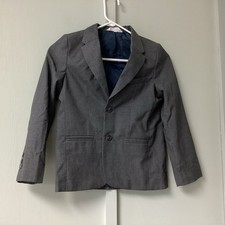 Cat Jack Boy s Blazer Jacket Size 7 Gray Lined Long Sleeves 2 Buttons
