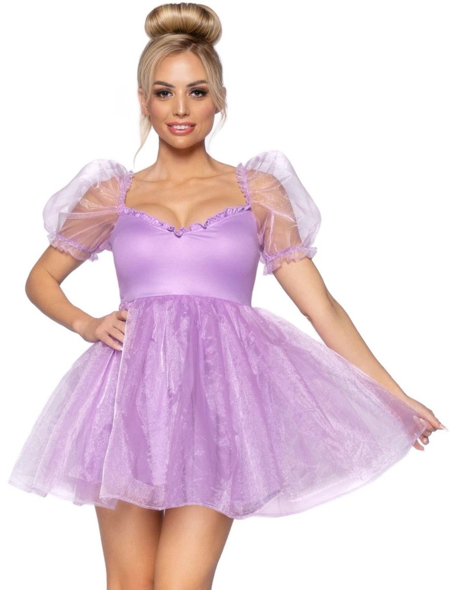 Frosted Organza Babydoll Dress, Lavender / Medium