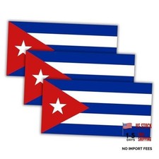 Cuba Vinyl Flag Stickers, Car Decals, Waterproof Indoor Outdoor, 3 Cuban Flag