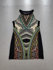 Apt 9 Women Shift Dress M Multicolor Paisley Sleeveless Halter Neck Stretch Mini
