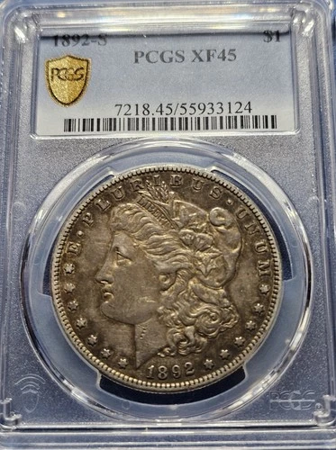 1892-S Morgan Silver Dollar - PCGS XF45 - VERY RARE THIS NICE!!