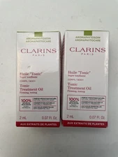 2 Clarins Tonic Treatment Body Oil Firming Toning Huile Mini 2ml 0.07 fl oz NEW