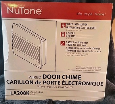 NuTone Wired 2 Note Door Chime Bell, in Oak 2 Doors 2 Notes For Front 1 For Back