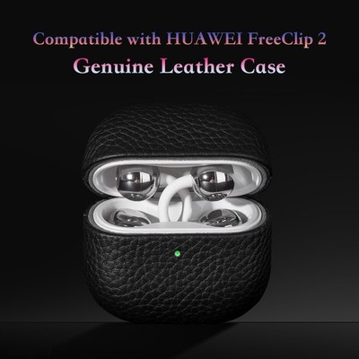 Case for Huawei FreeClip 2, Premium Leather Earphone Case