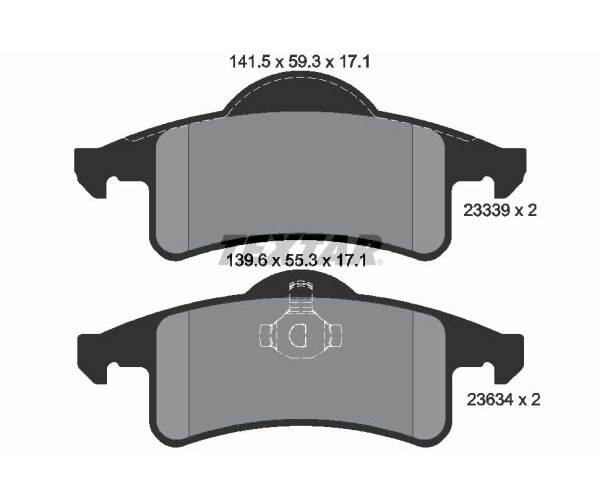 Textar Kit De Plaquettes De Frein Essieu Arrière Pour Jeep Cherokee Grand