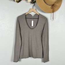 James Perse Standard Scoop Neck Long Sleeve Cotton Tee NWT T-Shirt Size 4 XL