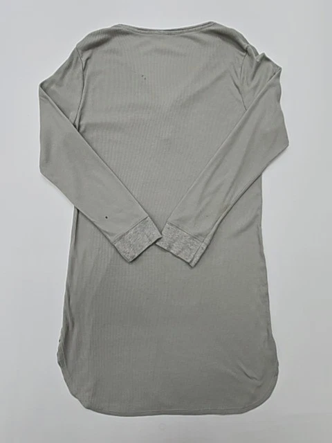 Chemise de nuit femme Calvin Klein grise Henley coton côtelé taille M... - Photo 2/4
