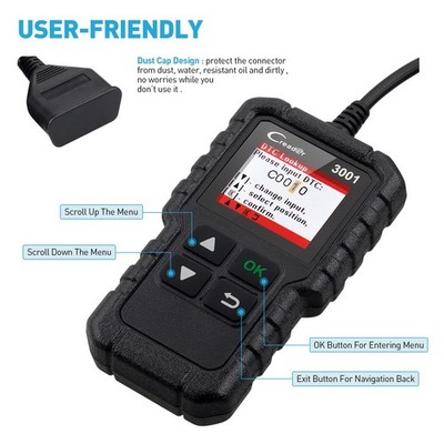 Creader CR3001 OBD II Car Computer Diagnostic Auto Scan Tool DETECTION SYSTEM
