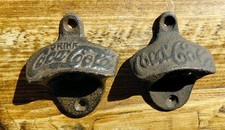 Vintage Coca Cola Cast Iron Wall Mount Bottle Opener Lot Of 2 