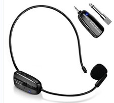 Wireless Microphone Headset, 2.4GHz Cordless Head Mic, USB-C Charging Black1