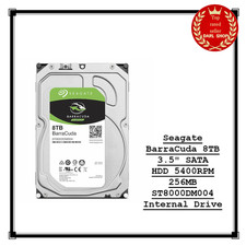 Seagate BarraCuda 8TB 3.5" SATA HDD 5400RPM 256MB ST8000DM004 Internal Drive