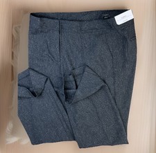 Ann Taylor Curvy Trouser Pants Sz 16 High Rise Wide Leg Career Marl Black NWT