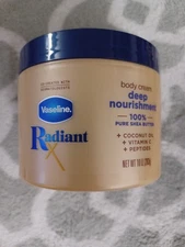 New Vaseline Radiant X Deep Nourishment Body Cream 100% Pure Shea Butter 10oz