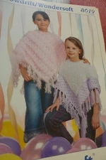 Stylecraft Knitting Pattern 8019 Girls Ponchos 2-12 yrs