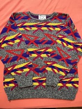 Vintage IN DESIGN 100 Acrylic BOLD Geometric Sweater 1980  s New Wave
