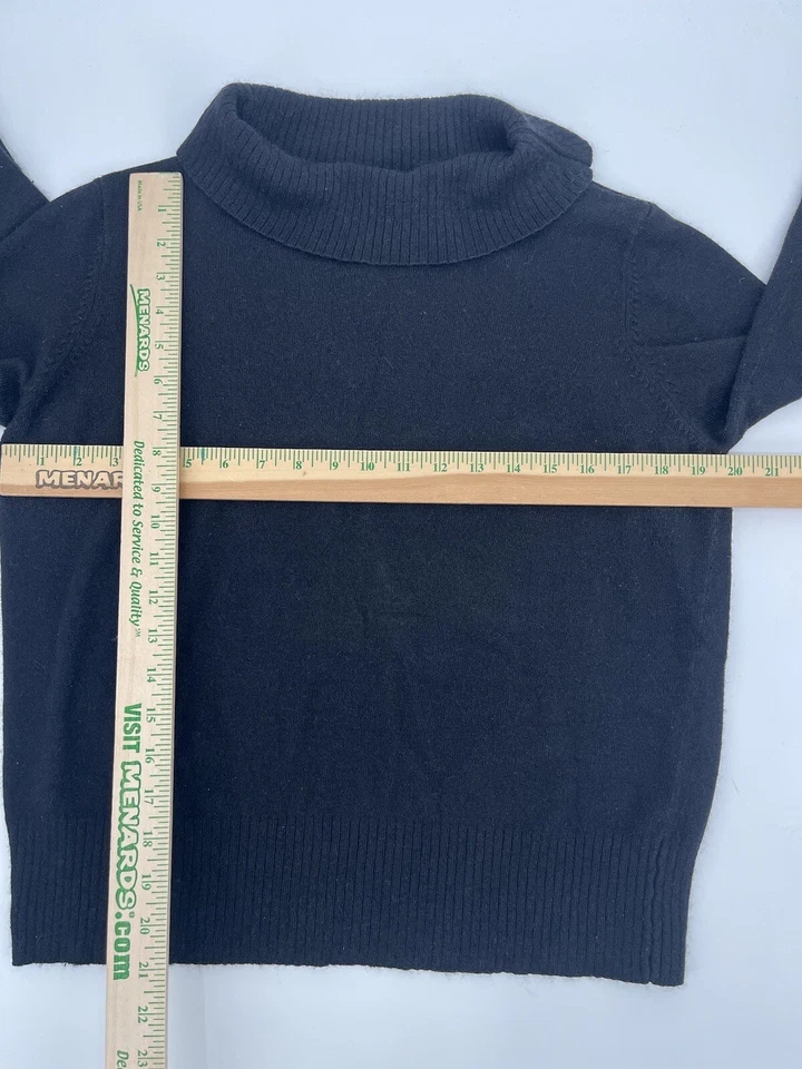 Preston & York Sweater Silk Angora Rabbit Turtleneck Pullover Black Cowl Neck XL - Image 3 of 4