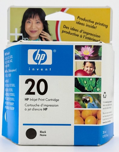 HP 20 Black Ink Cartridge C6614DN Genuine New & Sealed 08/06 - 第 1/4 張圖片