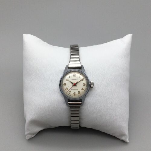 Caravelle Bulova Watch Women 21mm Silver Tone Stretch Band 1967 New Battery - Picture 2 of 15
