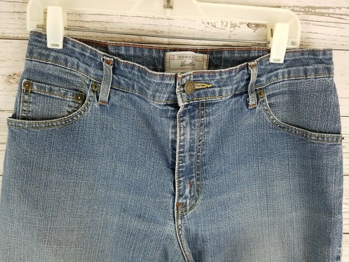 Levi’s Signature Women’s Stretch Mid Rise Boot Cut Blue Jeans Misses 12 Short🔥 - Picture 2 of 9