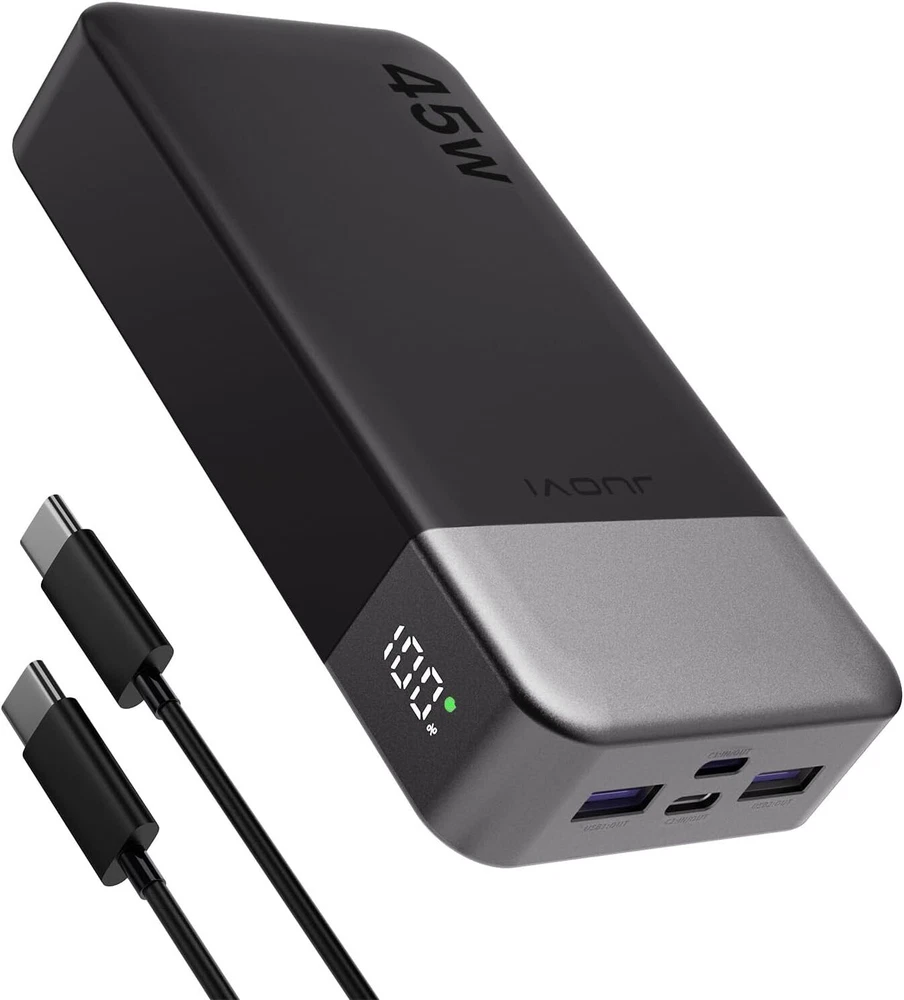 Power Bank 20000mAh 45W Charging Portable External Battery Backup For Cell Phone