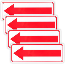 4-Pack Arrow Sign,For Indoor or Outdoor Use  10"X 3.5" .04" Aluminum Reflective