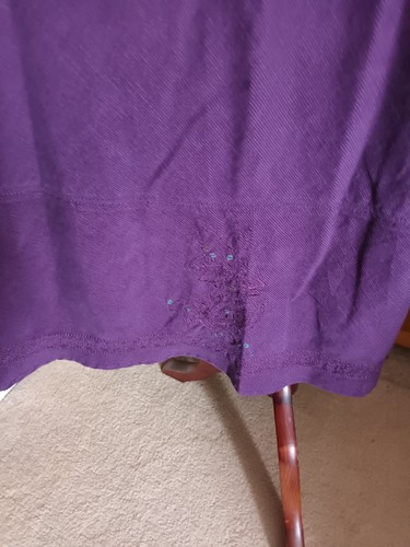 Cherokee - Purple Embroidered sequin Corduroy Maxi Skirt - Size 16 - 36" Length - Picture 2 of 4