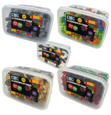 CMC 300 Klemmbausteine Basic 2x4 Noppen Bausteine Bunt Bricks Kompatibel im Eimer