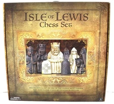 Isle Of Lewis Deluxe Replica 20” Large Chess Set Ambassador Games * Incomplete