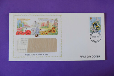 GB STAMPS: 17p Bumble Bee: 12 Mar 1985 INSECTS: Spastics Society First ...