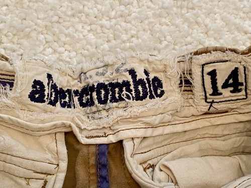 Vintage Abercrombie Fitch Y2K Khaki Tan Cargo Paratrooper Pants Baggy Youth 14 - Picture 10 of 11
