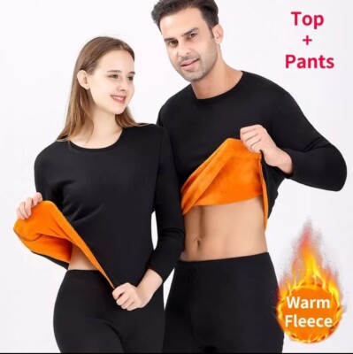 Thermounterwäsche Set Unisex | Fleece Shirt & Hose | Warm Ski Sport Winter