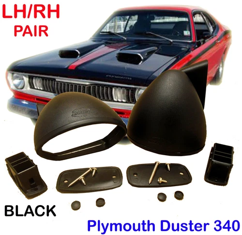PLYMOUTH DUSTER 340 BULLET 1970-1976 BLACK MIRROR PAIR RH LH RETRO CLASSIC