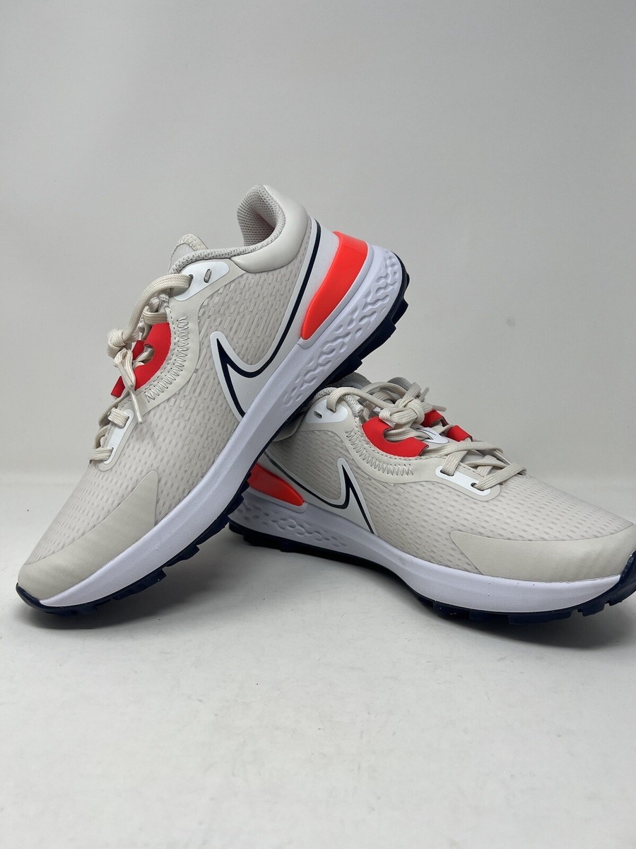 Men\'s Size 10 Nike React Infinity Pro 2 Golf Shoes (DJ5593-041) Crimson White Nike Infinity Pro 2 Golf Shoes DJ5593 | White/Orange main image 3