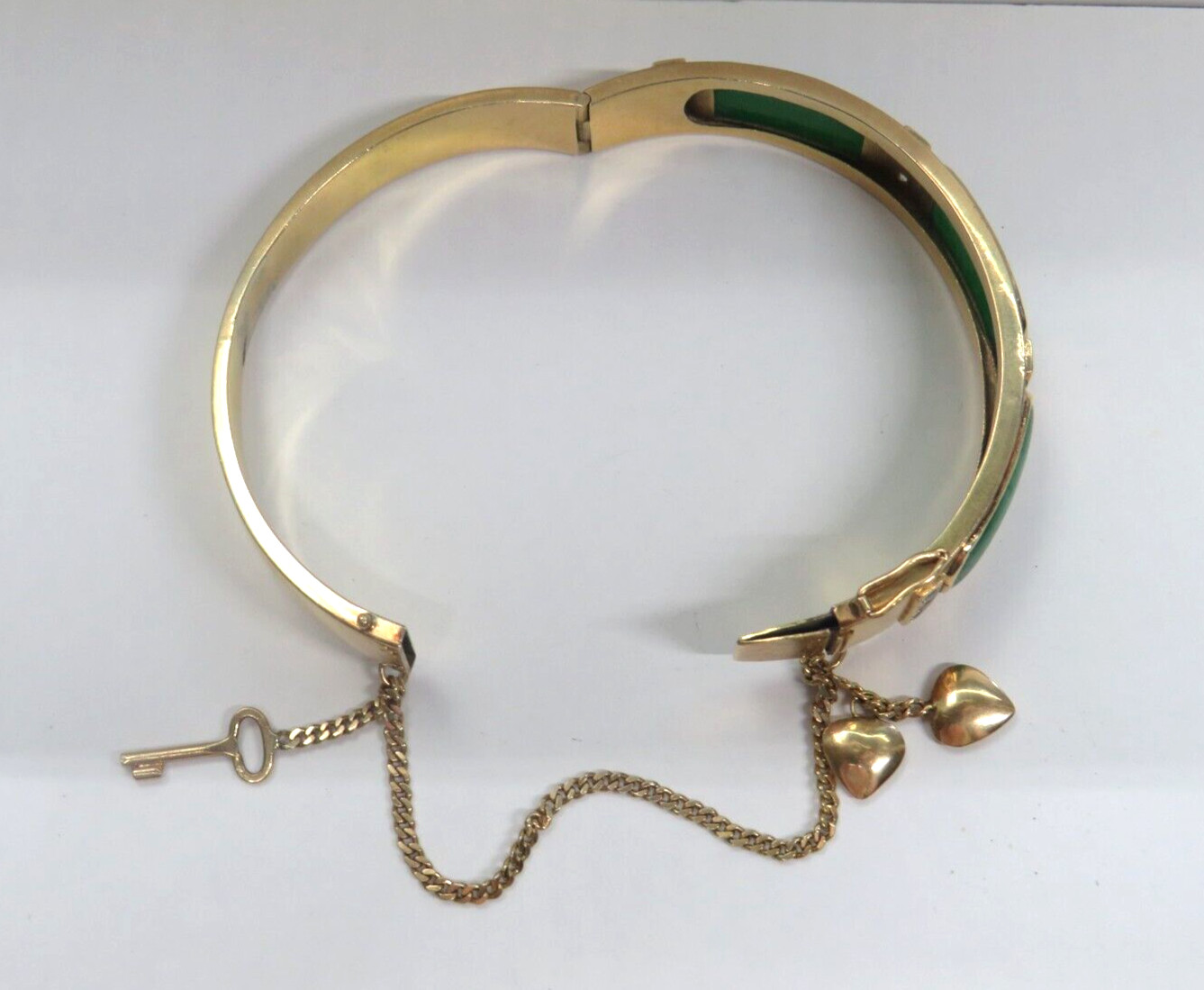 Stunning Solid 18K Yellow Gold Hinged Bangle BRAC… - image 8