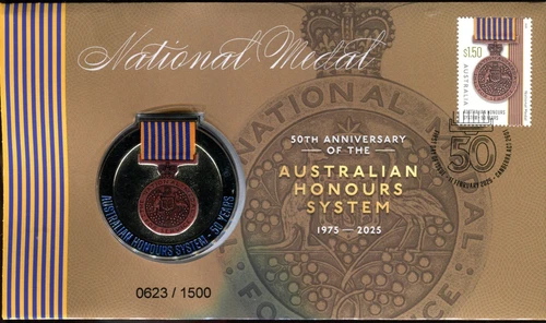 2025 Australian Honours System 50 Years Medallion FDC - Canberra PMK 623/1500
