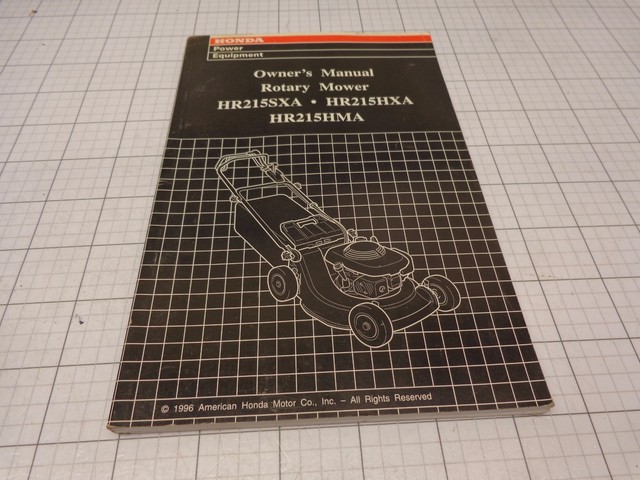 OEM Honda Owners Manual HR215SXA HR215HXA HR215HMA Lawn ...