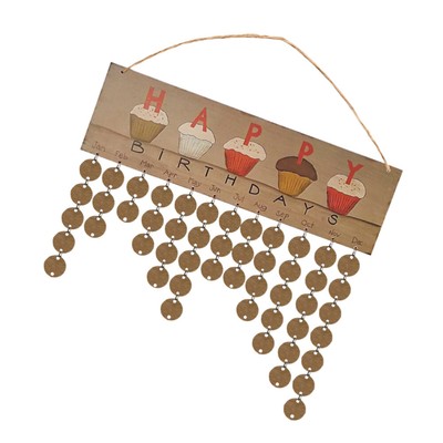 Reminder Calendar DIY Family Birthday Board Wooden Plaque Calendar