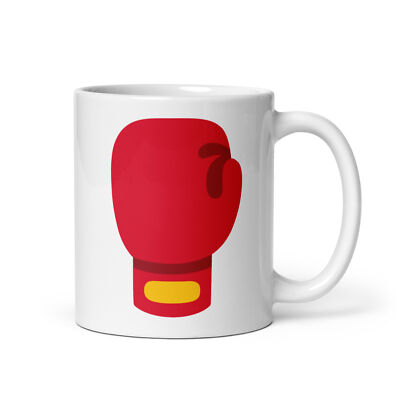 NEW Boxing Coffee Mug, 11 oz White Glossy Ceramic