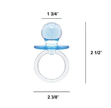 36pc Pink Blue Clear Cute Acrylic Plastic Pacifier Baby Shower Favors