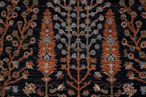 Navy Rust Cypress Tree Fine Quality Weave Soft Wool Hand Knotted Customize Rug - Picture 9 of 18