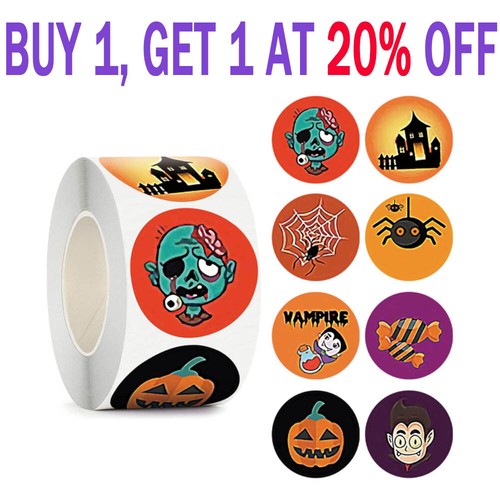 Halloween Stickers Trick or Treat Party Bag Labels Thank You Reward Hand s2 - Picture 1 of 8