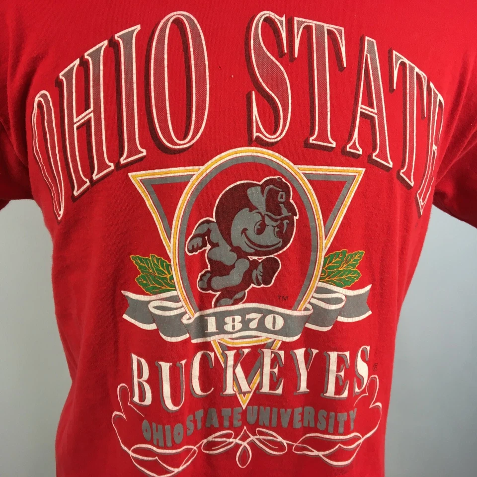 Vintage 80s 90s Ohio State Buckeyes College 2 Ply T Shirt Grunge Skate Surf USA  - Image 3 of 4