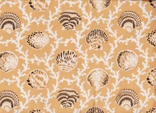 BTY Free Spirit SCALLOPS CORAL Ochre Print 100 Cotton Quilt Crafting Fabric