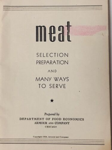 A Century of Progress 1934 World's Fair Cookbook Meat Armour Building Chicago - Picture 3 of 6