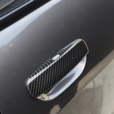 Carbon Fiber Door Handle Trim Cover Sticker For Dodge Challenger 2012-2023 – Gloss Finish Set Of 2