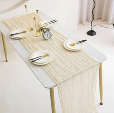 2 Pack Cheesecloth Table Runner Gauze Table Runner 6FT Beige